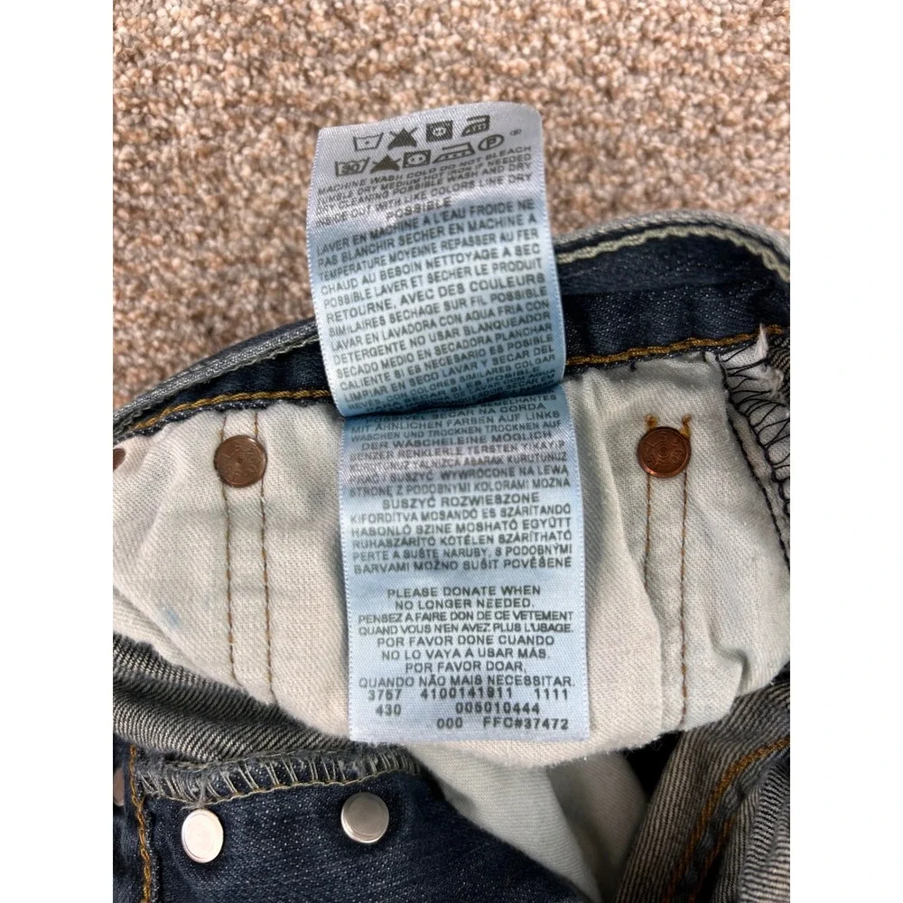 Levis 501 Original Fit Jeans Mens 34x30 Dark Wash Blue Straight Leg Button Fly